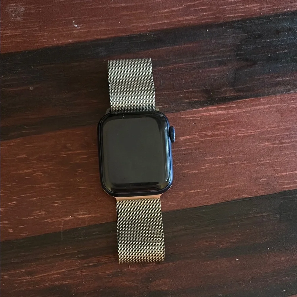 Blue Series 6 — 40 MM Apple Watch w/ Gold chained band. - Picture 1 of 4